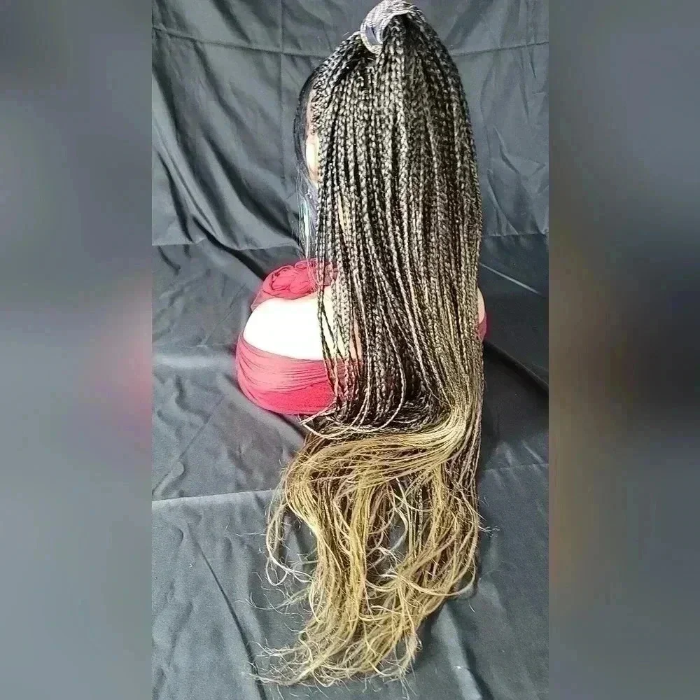 .Beautiful Braided lace wig, short wig ombre wigs, afro wig, 100% handmade NWT - Picture 5 of 16
